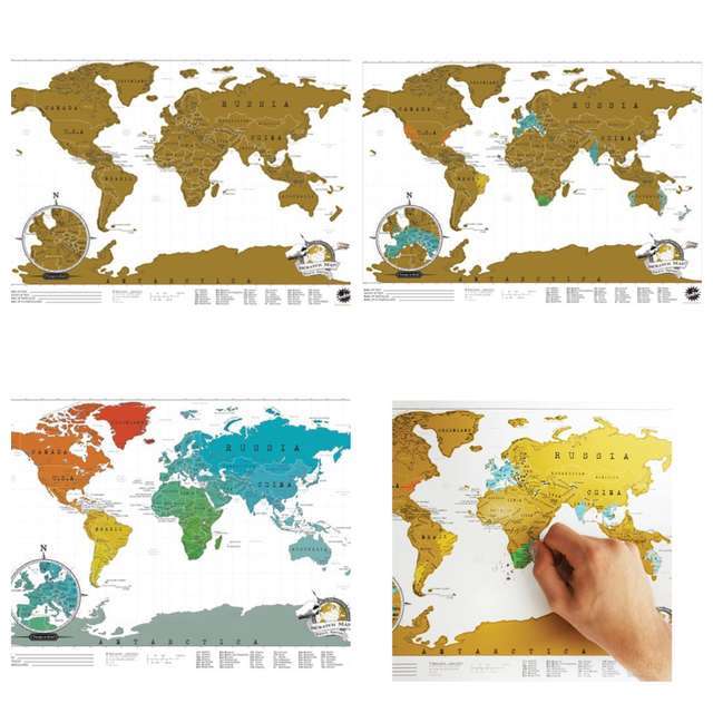 圣诞创意趣味礼物刮纸世界地图