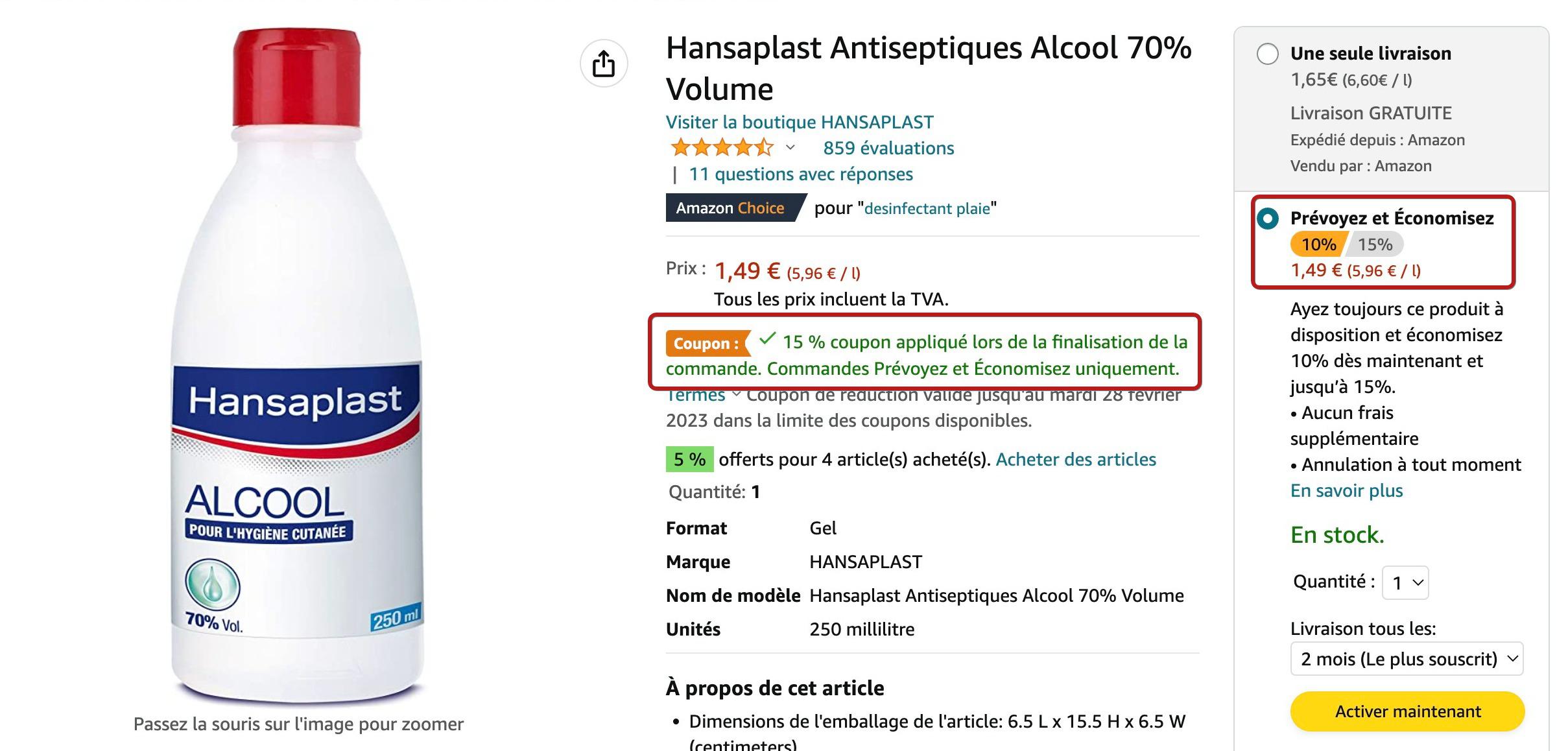 Hansaplast - Alcool Modifié 70°