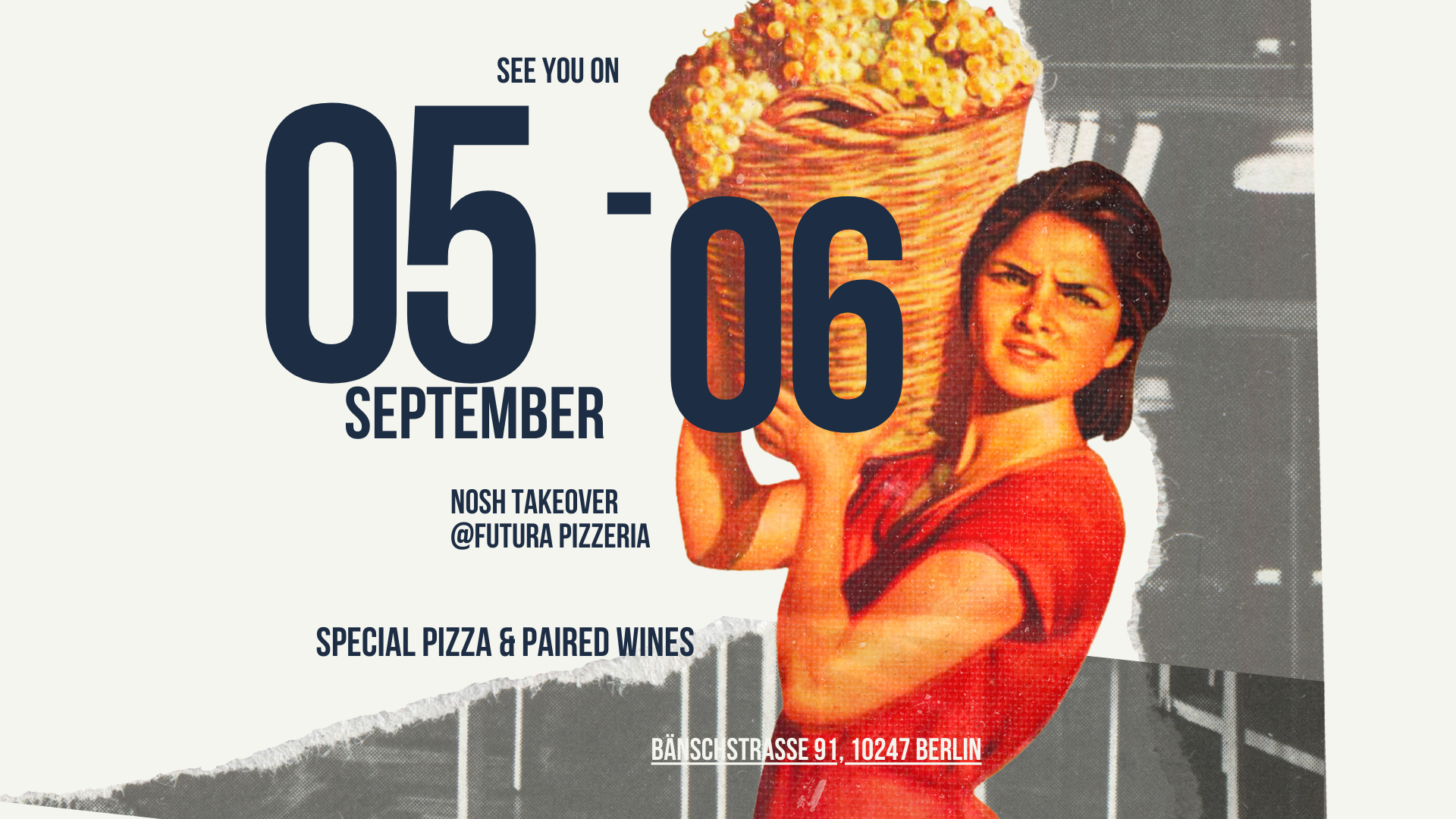Pizza, Wine & Berlin Nights – Futura x Nosh 活动海报