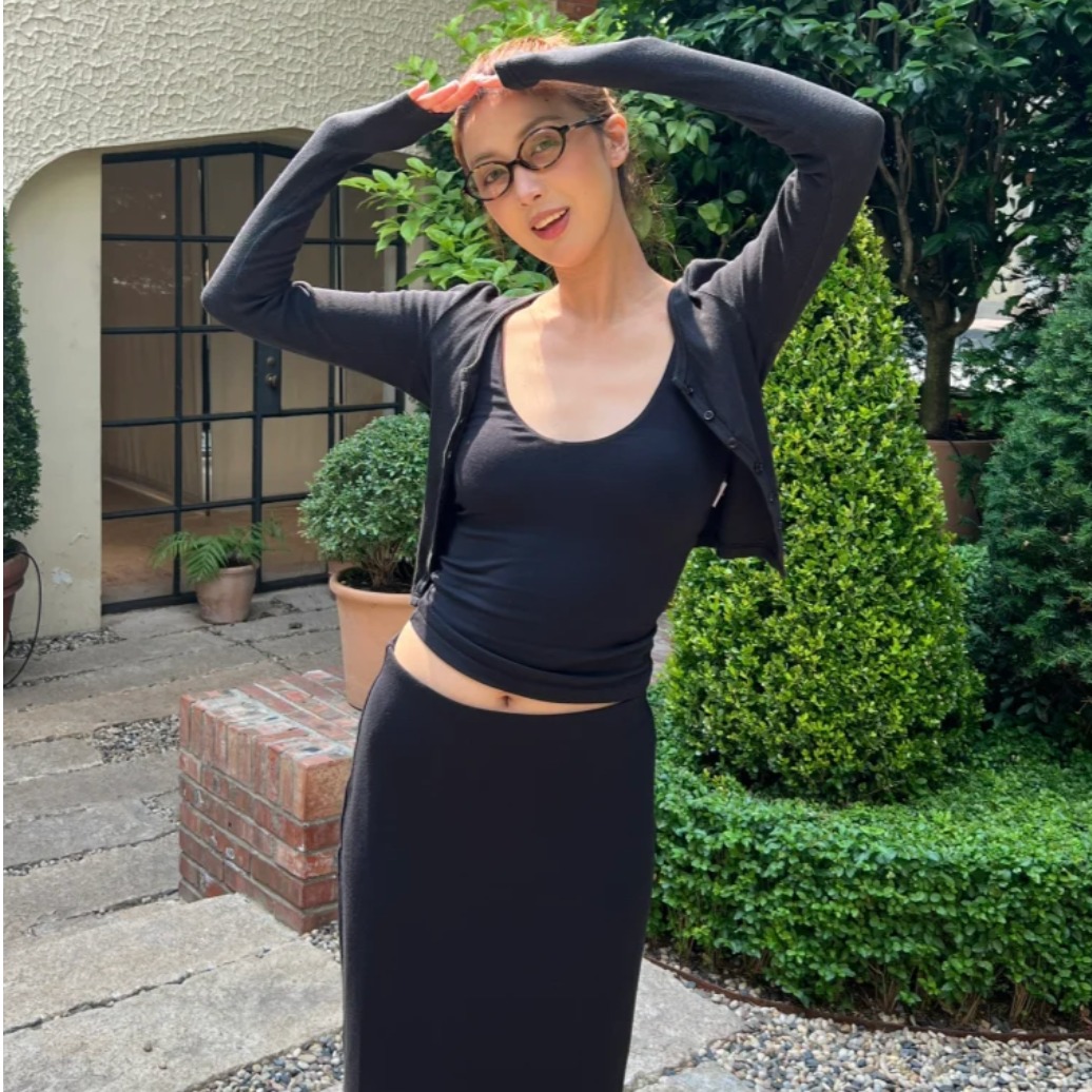 Modal 高腰半透长裙