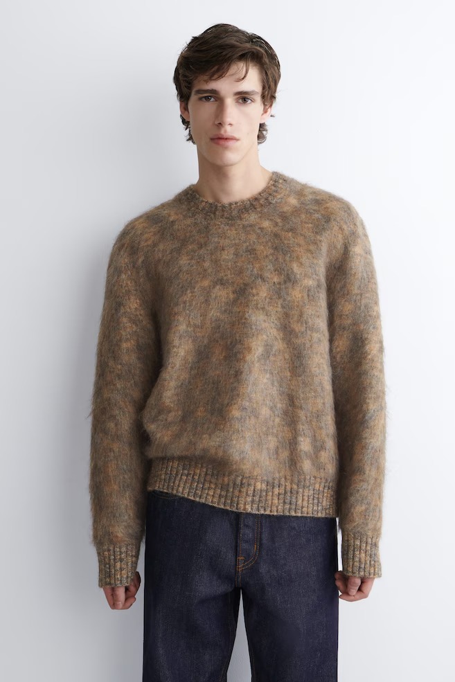 莫海尔混纺圆领毛衣