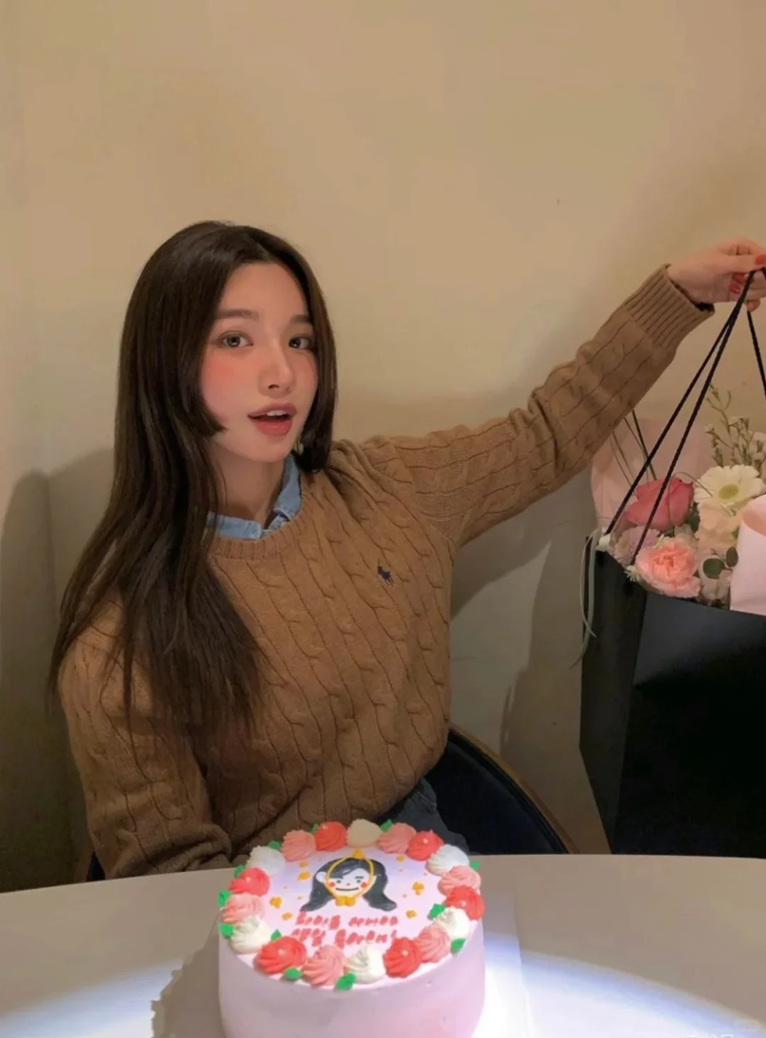 Cable-Knit 棉毛衣 米色