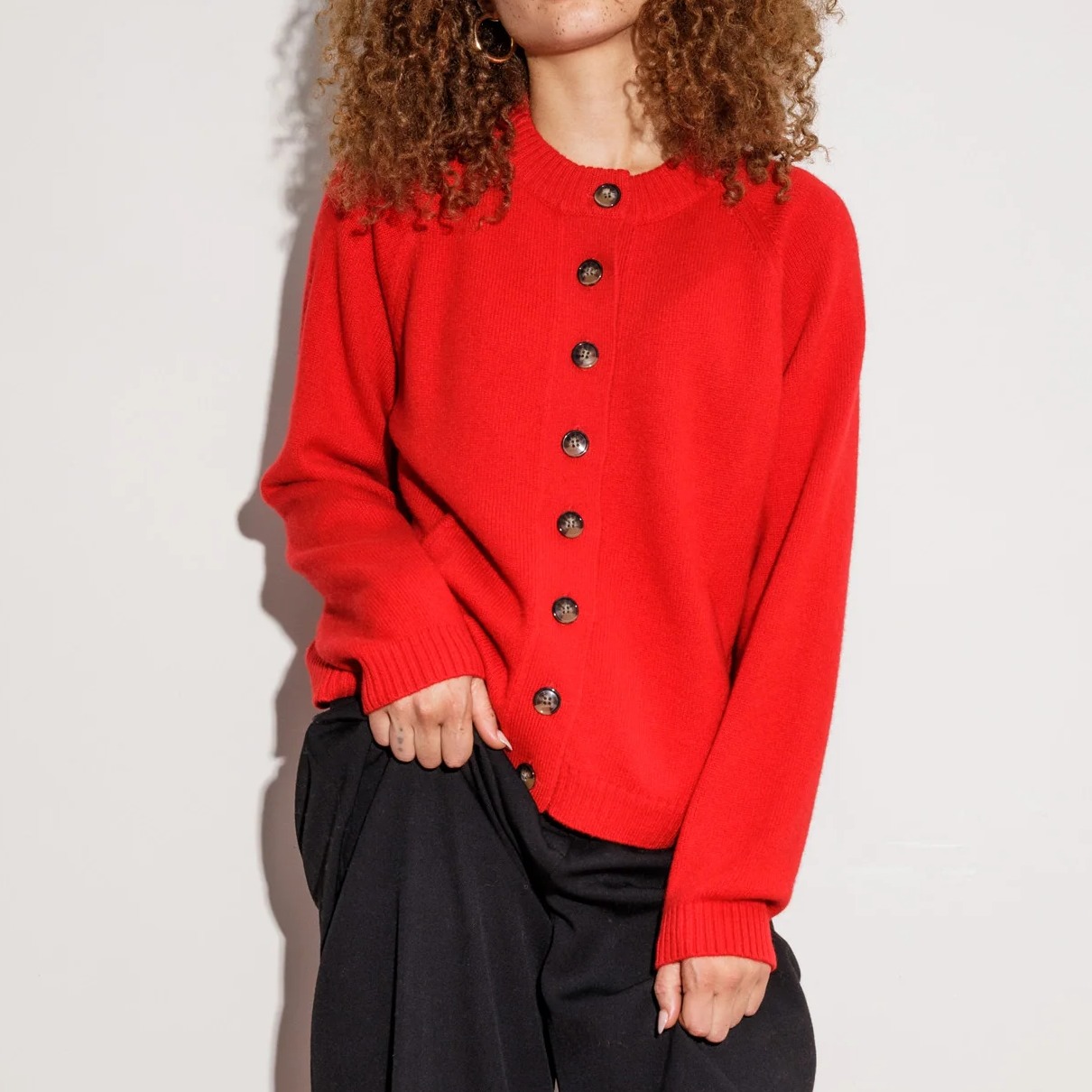 羊绒开衫 红色