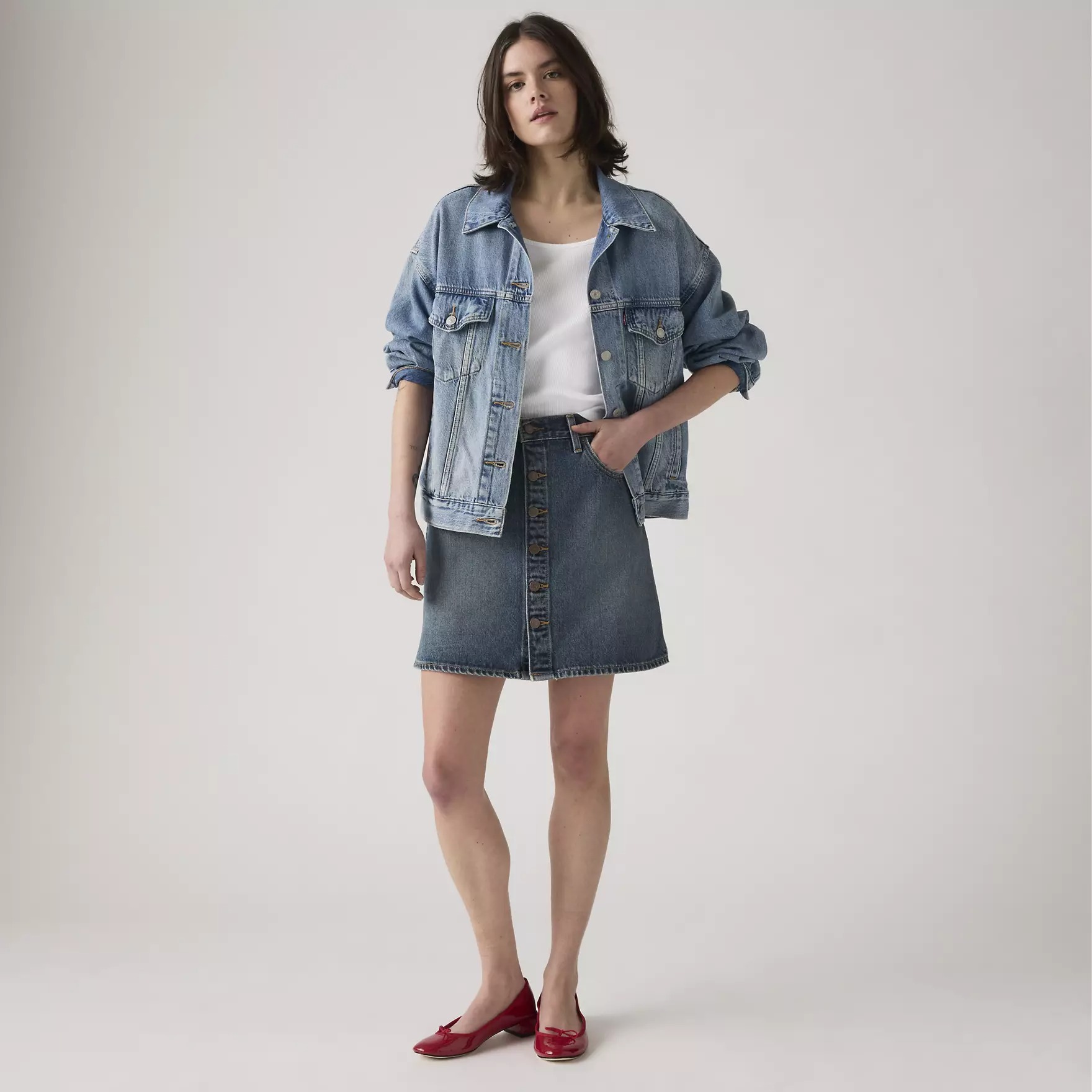 复古纽扣裙
