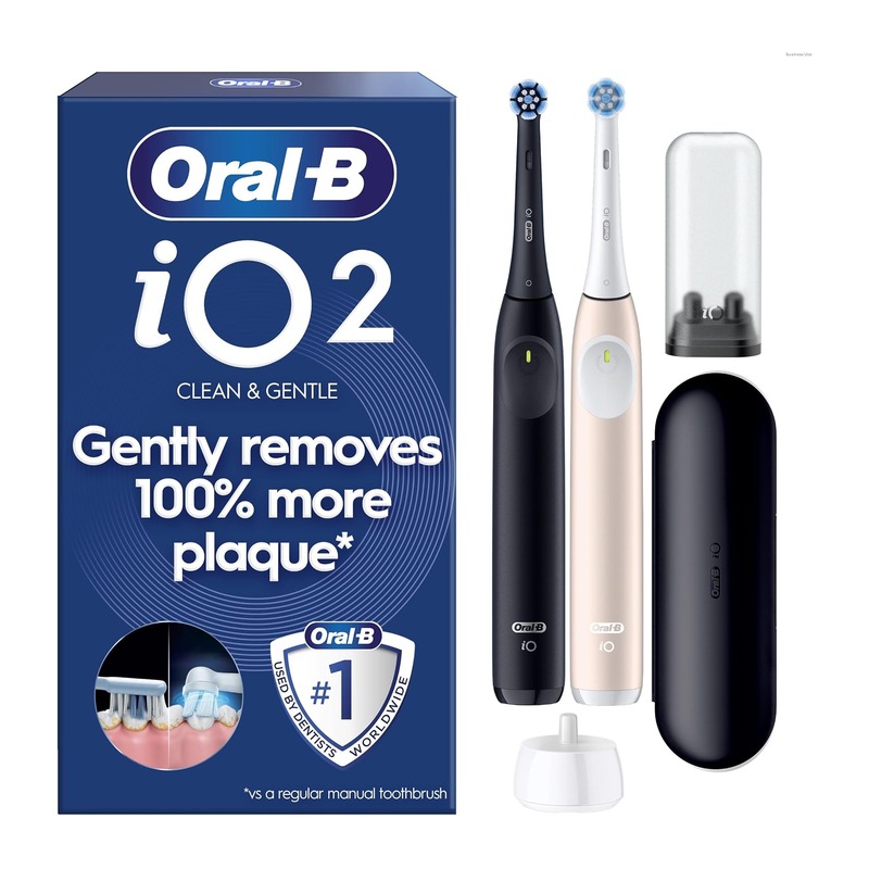Oral-B iO2 电动牙刷 双支装 黑色+粉色(含2个刷头)