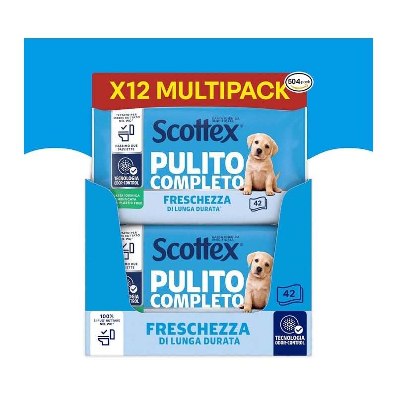 Scottex Pulito Completo 湿厕纸 12包共504片
