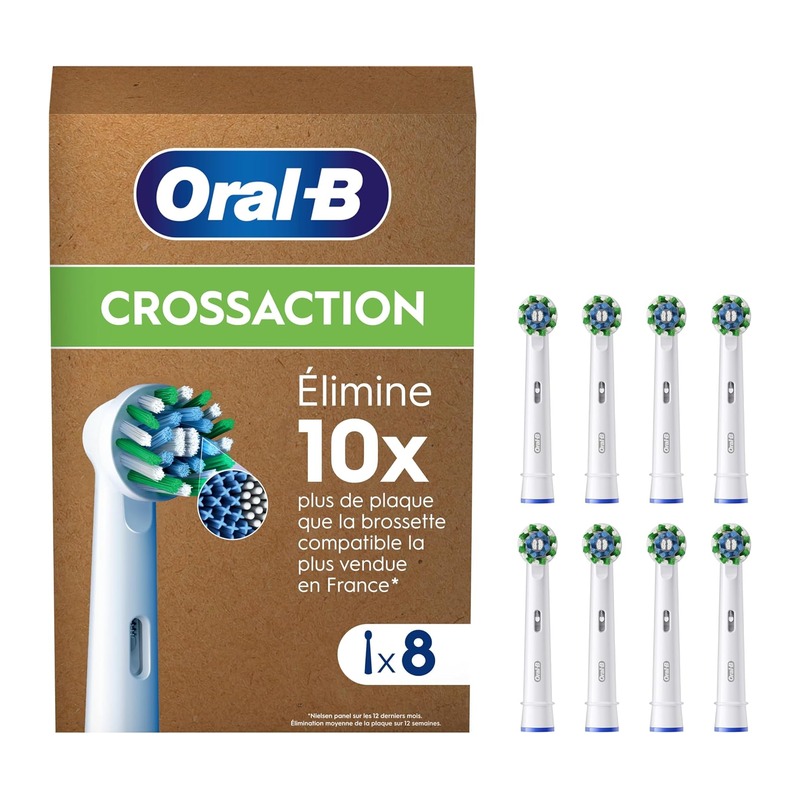 Oral-B Cross Action 原装替换刷头 8支装 白色