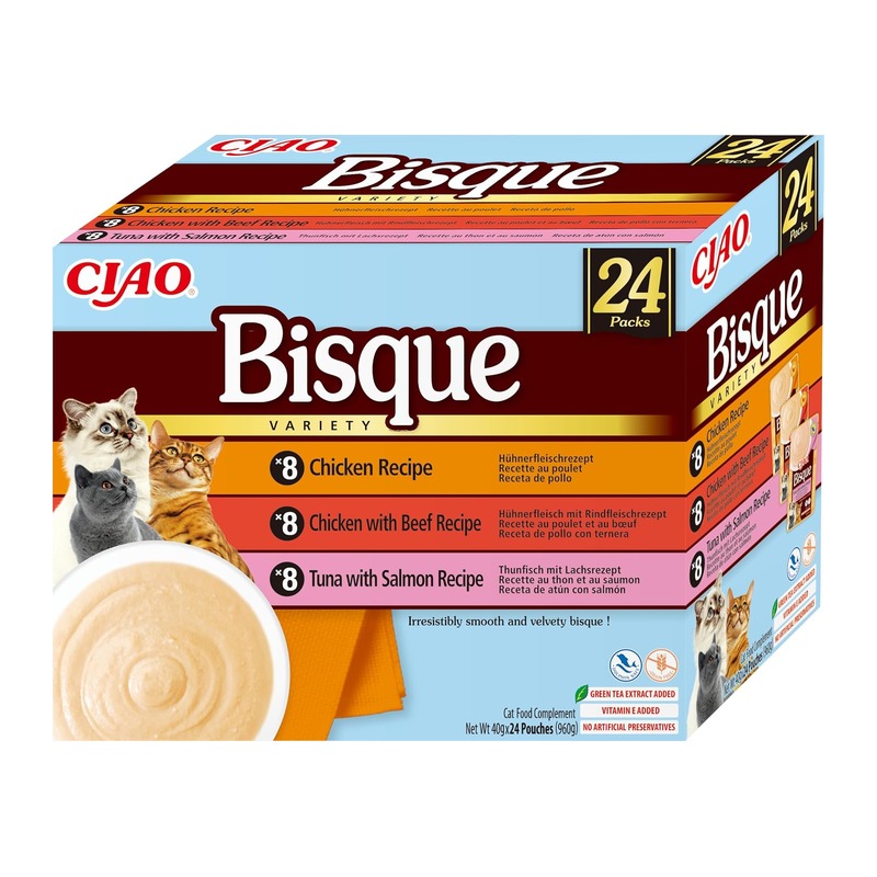 INABA 伊纳宝 Ciao Bisque 猫咪奶油浓汤湿粮零食 24包×40g