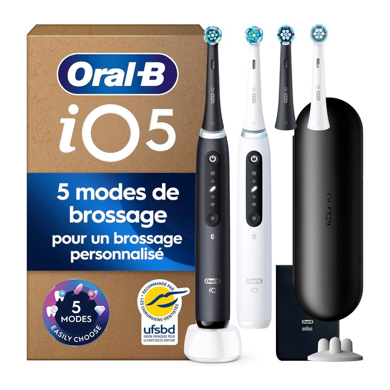 Oral-B iO5 电动牙刷 双支装 黑+白（含4个刷头）