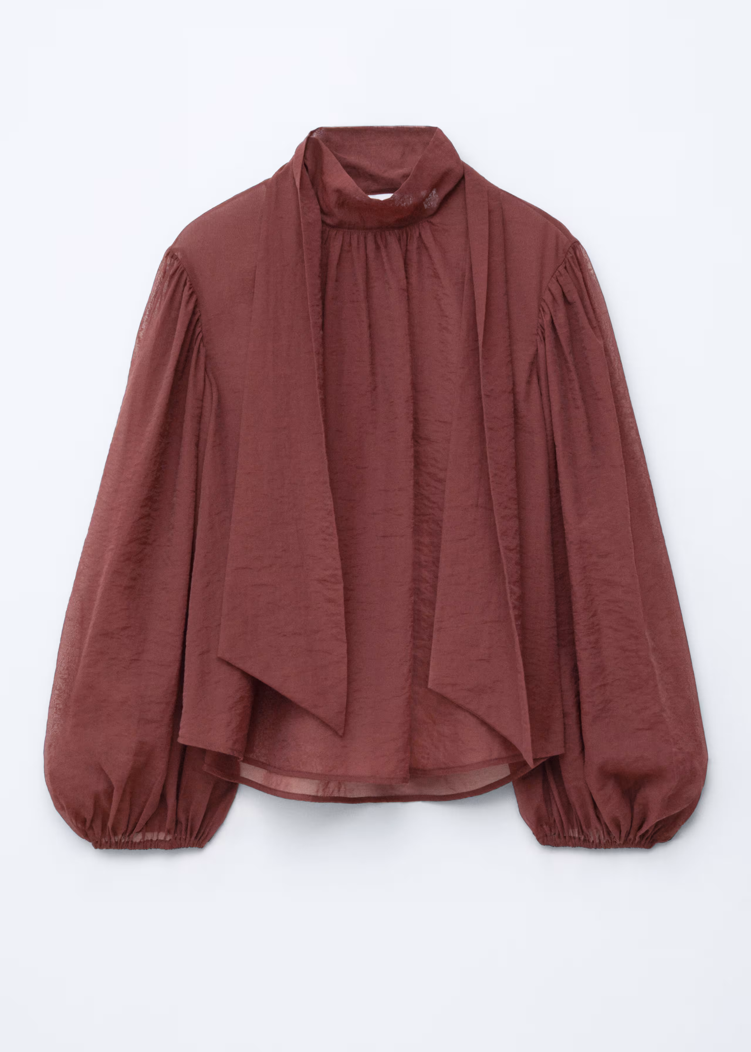 Blouse à nœud avec manches volumineuses - Bordeaux - Still Life