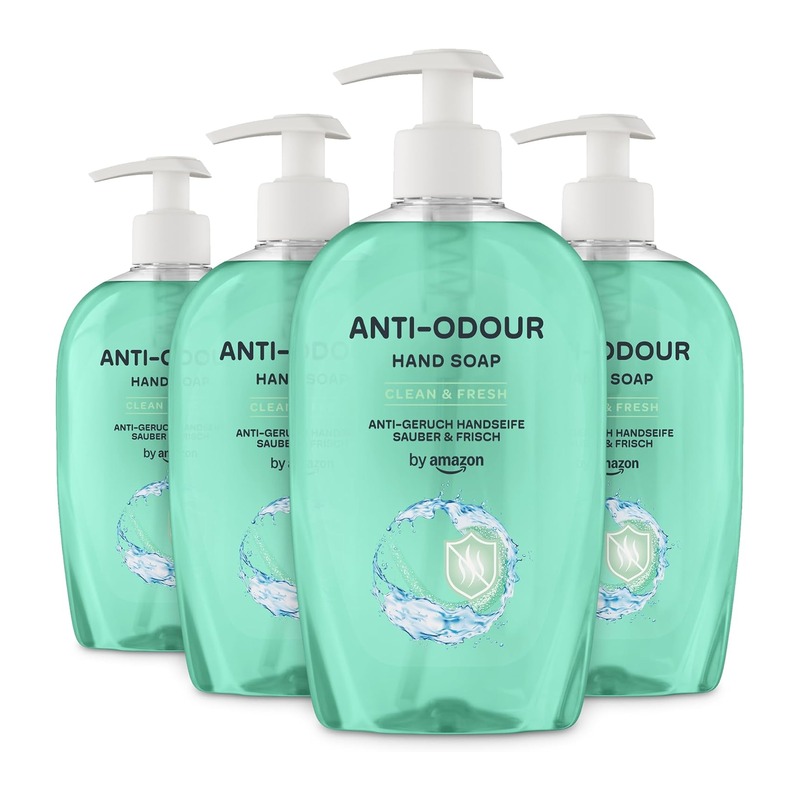 by Amazon 去异味洗手液 柠檬薄荷味 500ml×4(2瓶泵头+2瓶补充装)