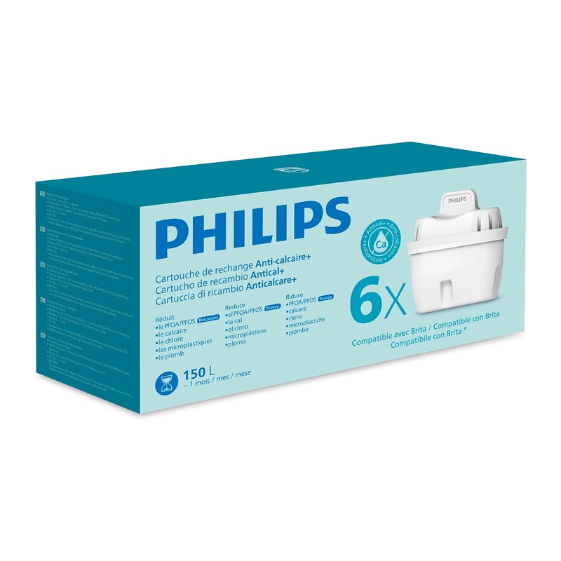 Philips 飞利浦 Antical+ 强效除垢滤水壶替换滤芯（6支装，兼容BRITA）
