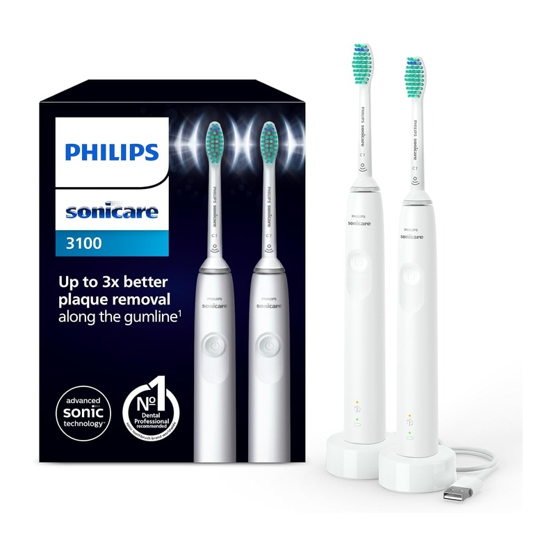 飞利浦 Sonicare 3100 声波电动牙刷 双支装(含2刷头2充电器)