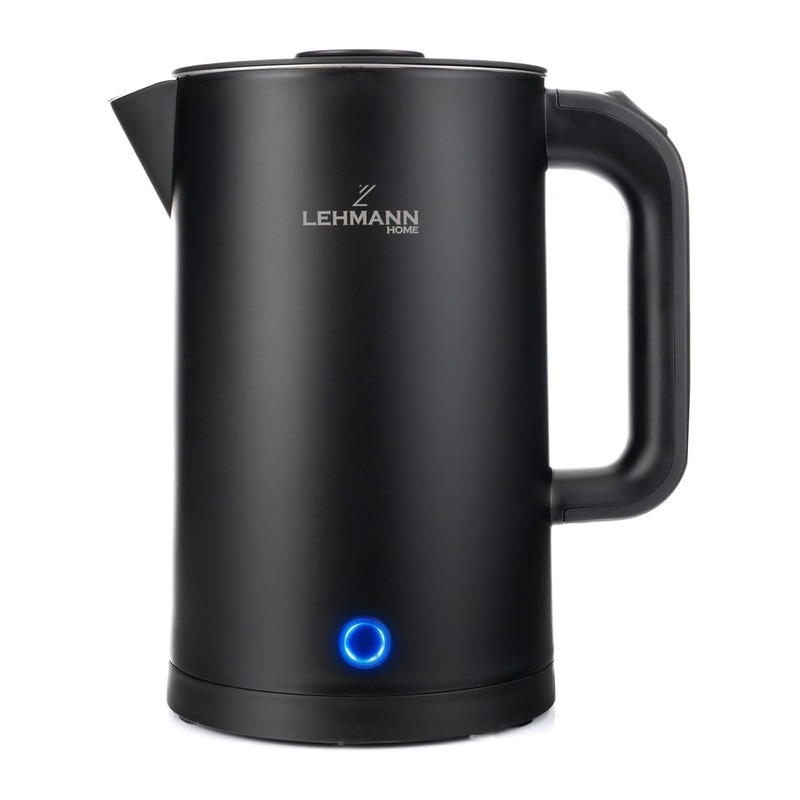 LEHMANN 1.7L 双层不锈钢电热水壶 2200W 黑色