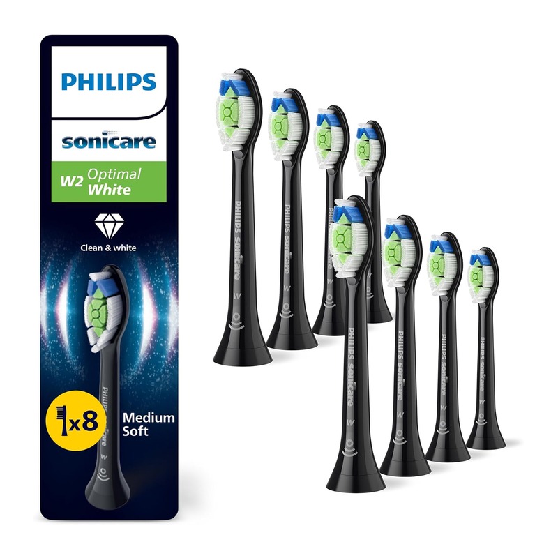 Philips 飞利浦 Sonicare W2 Optimal White 美白替换刷头(黑色,8 支装,HX6068/88)