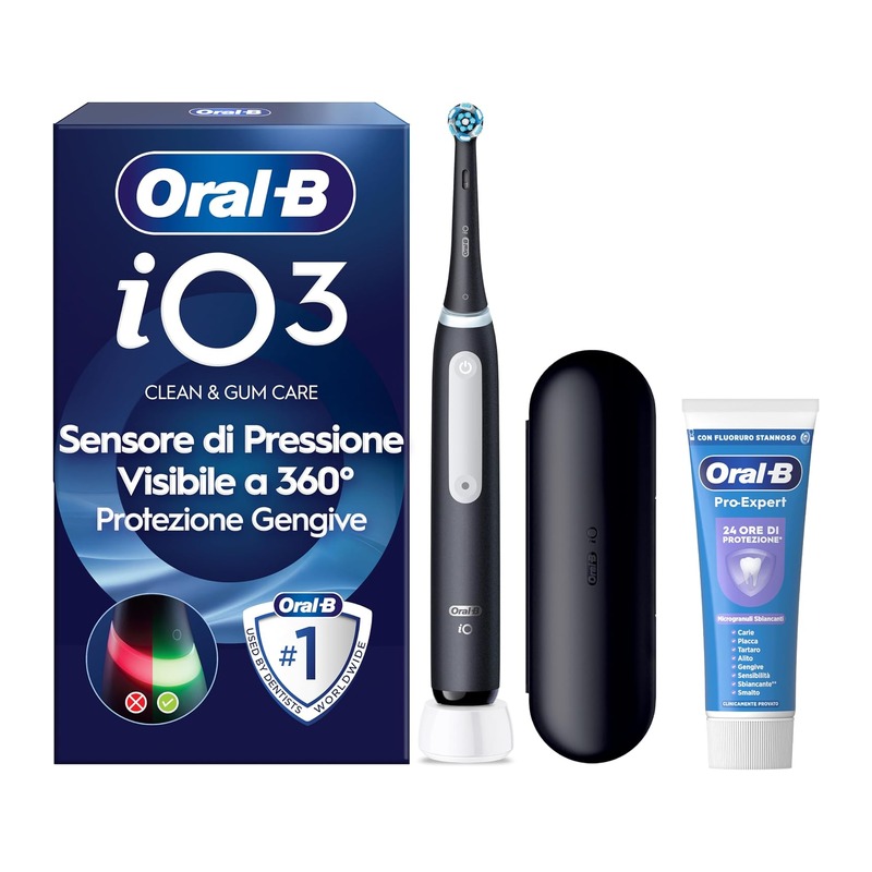 Oral-B 欧乐B iO 3 电动牙刷 黑色（含1个刷头、便携盒、牙膏）