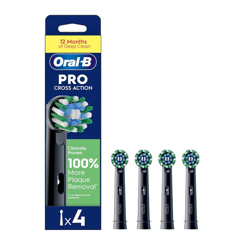 Oral-B Pro Cross Action 电动牙刷头 黑色 4支装