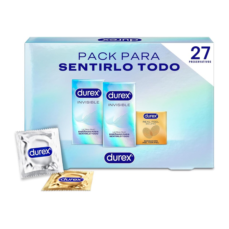 杜蕾斯 Durex「Pack para sentirlo todo」安全套组合装 27 只(Invisible 超薄 + Real Feel 无乳胶)