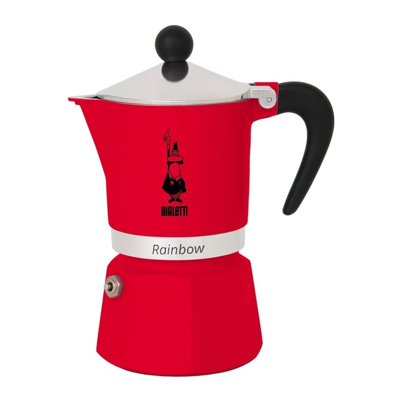 Bialetti 比乐蒂 Rainbow 彩色铝制摩卡壶 1 杯量(红色)
