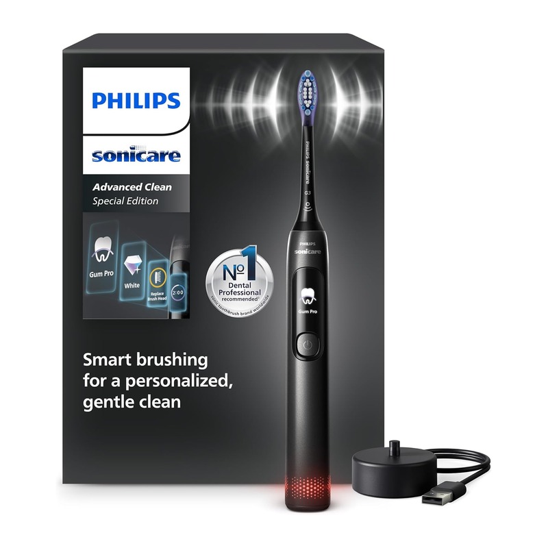 Philips 飞利浦 Sonicare AdvancedClean 限量款 声波电动牙刷(黑色,含1个G3护龈刷头)
