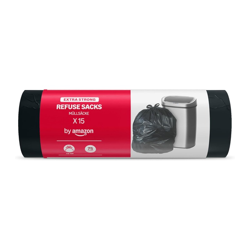 by Amazon 加厚抽绳垃圾袋 75L×15只