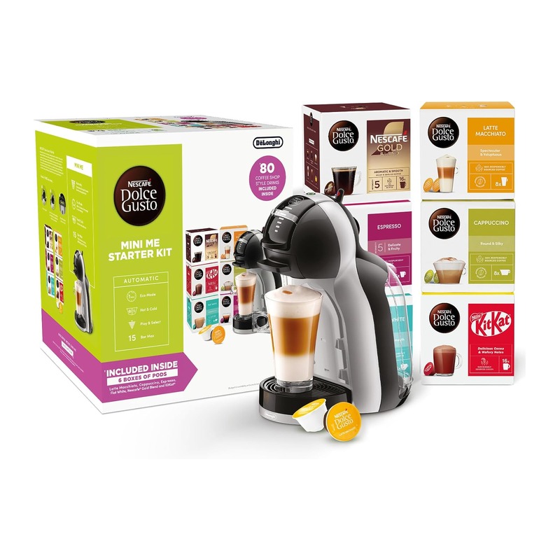 雀巢多趣酷思 NESCAFÉ Dolce Gusto Mini Me 全自动胶囊咖啡机 黑灰色 入门套装