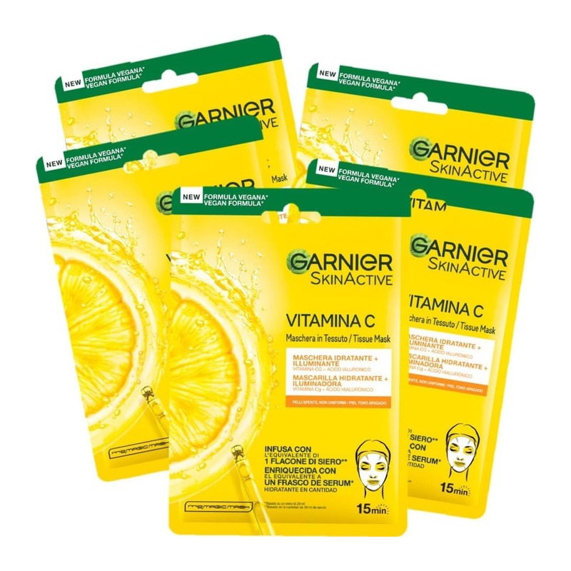 卡尼尔 Garnier SkinActive 维C玻尿酸补水提亮面膜 5片装