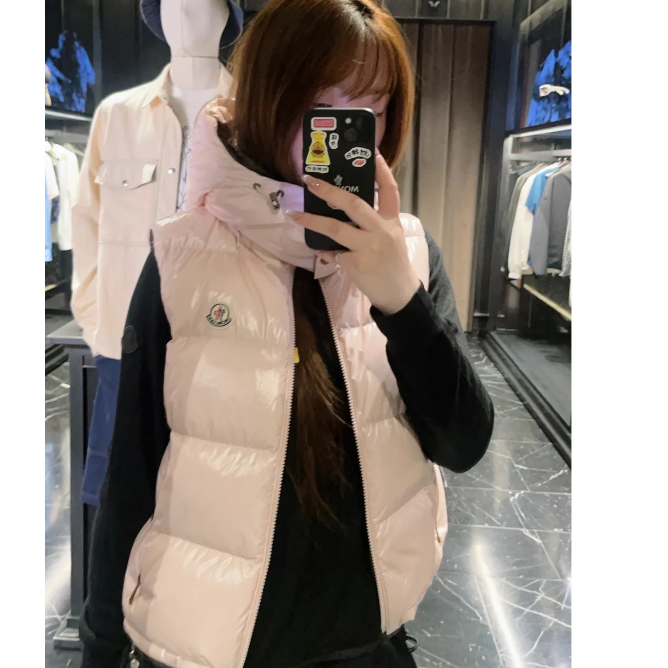 Moncler Enfant 大童粉色羽绒马甲