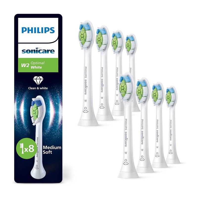 飞利浦 Philips Sonicare W2 Optimal White 原装替换刷头 8 支装(白色,HX6068/87)