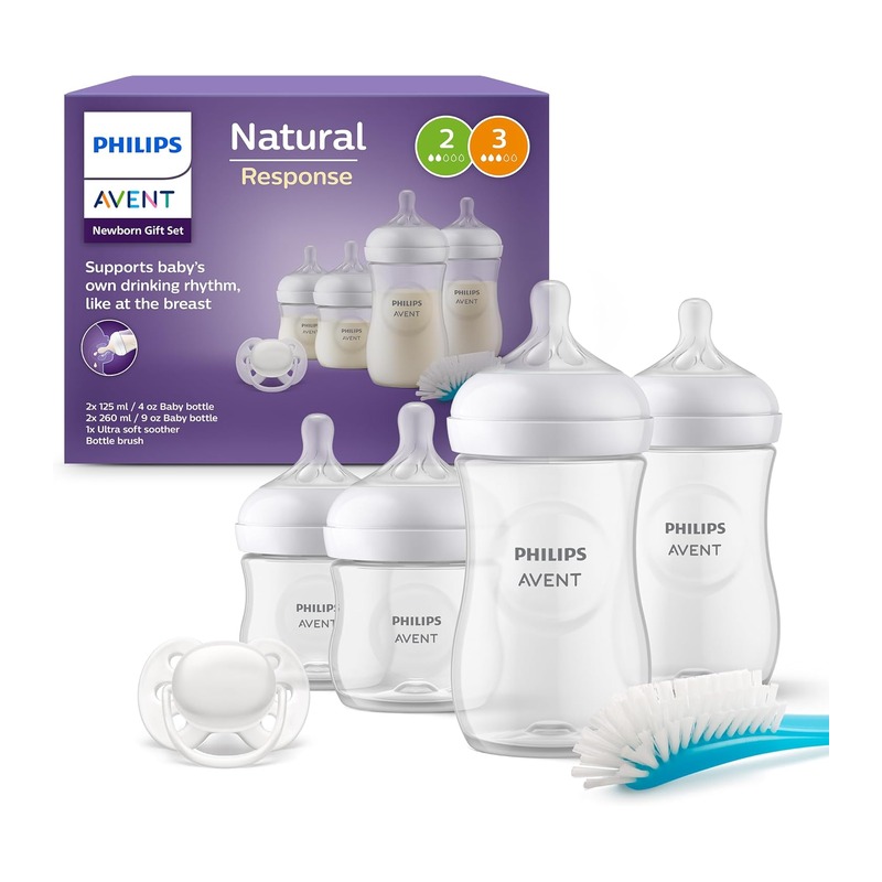Philips Avent 飞利浦新安怡 Natural Response 新生儿奶瓶礼盒（4个奶瓶+安抚奶嘴+奶瓶刷）