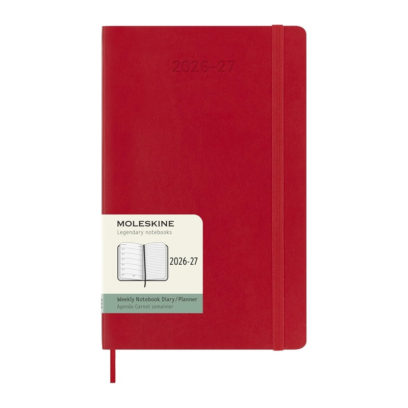 Moleskine 2026-2027 18个月周计划本 大号 红色软皮