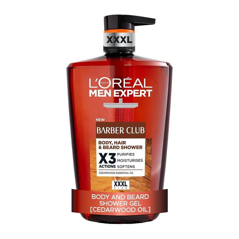 欧莱雅男士 L'Oréal Men Expert Barber Club 三合一沐浴露 1L按压瓶 ×3瓶