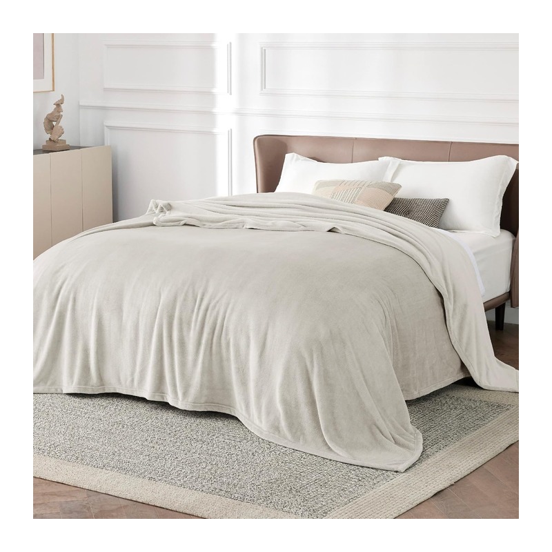 Bedsure 法兰绒珊瑚绒毯 220×240cm 米色
