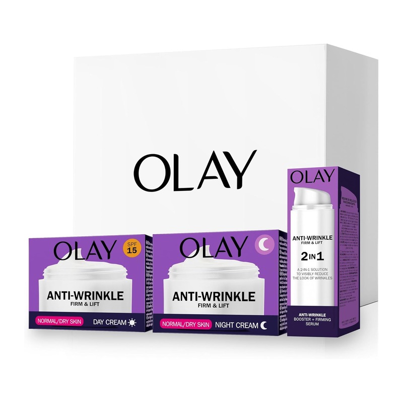 玉兰油 Olay Anti-Wrinkle 抗皱紧致护肤礼盒（日霜 50ml + 晚霜 50ml + 2 合 1 精华）