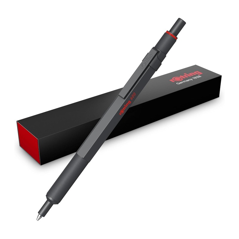 rOtring 红环 600 全金属圆珠笔 中号笔尖 黑色笔芯 深灰