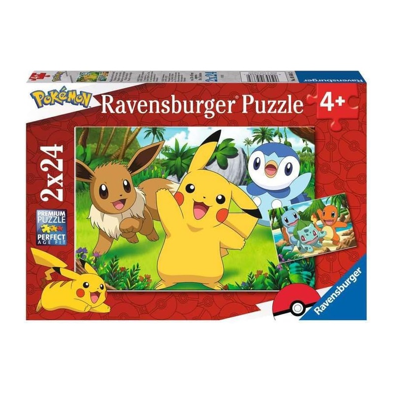 Ravensburger 宝可梦 皮卡丘和朋友们 儿童拼图 2×24片