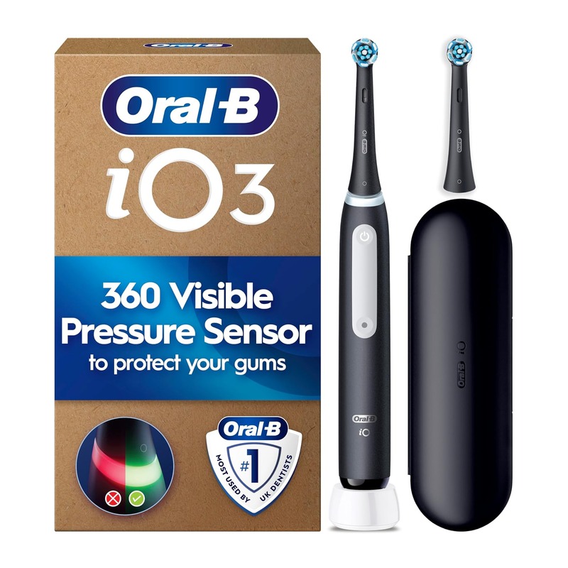 Oral-B 欧乐B iO3 电动牙刷(黑色,含旅行盒和备用刷头)