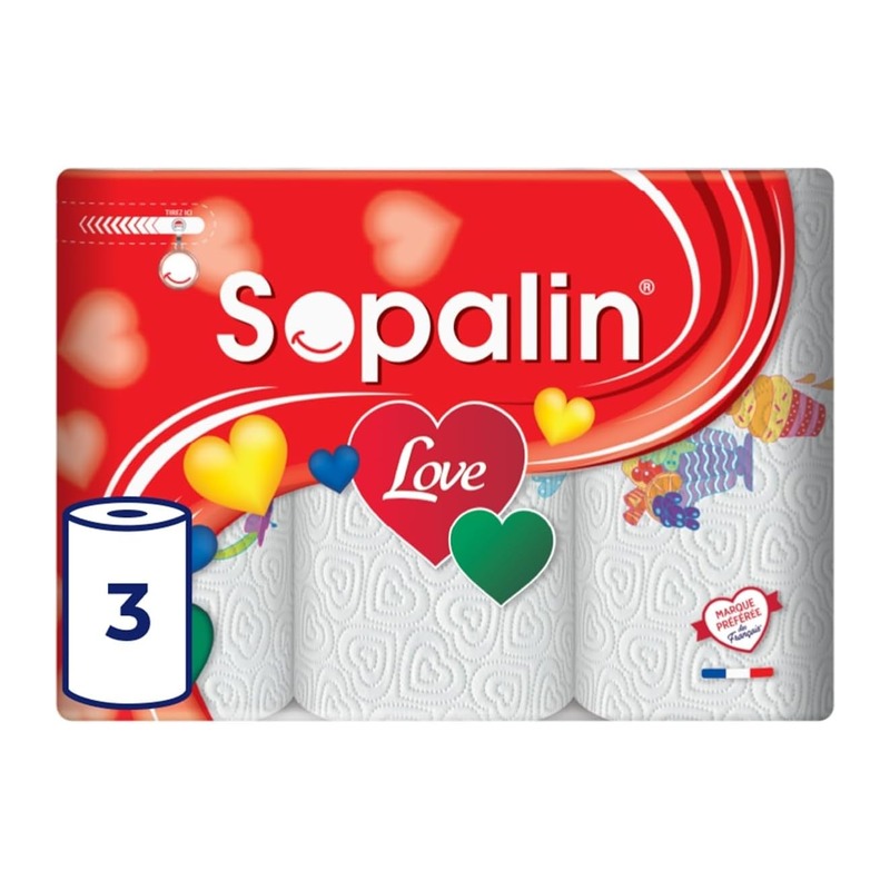 Sopalin Love 爱心压花厨房纸 3卷装 双层