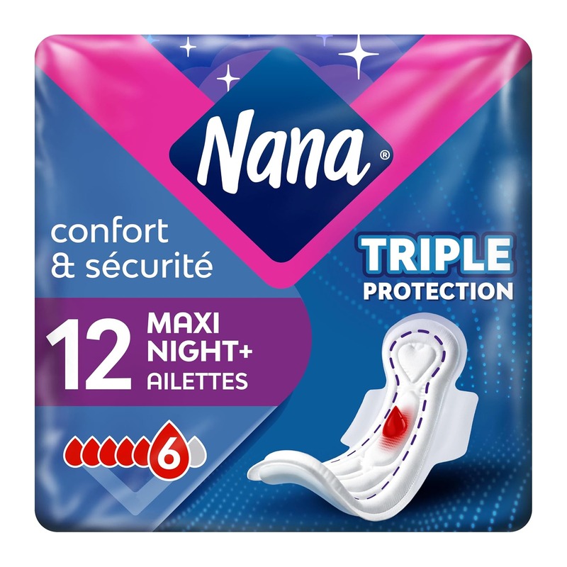 Nana Maxi Goodnight夜用卫生巾 12片带护翼