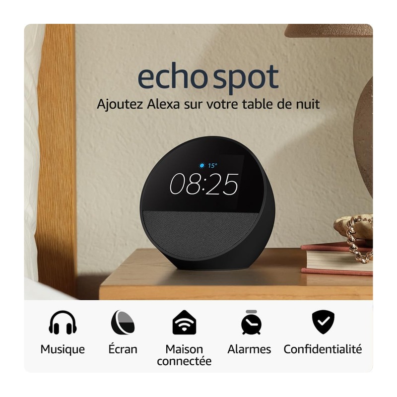 Amazon Echo Spot 智能闹钟音箱 2024款 黑色
