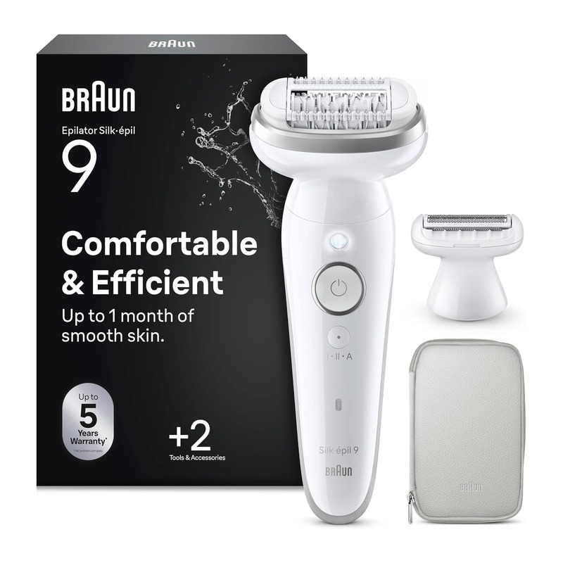 Braun 博朗 Silk-épil 9 干湿两用脱毛仪 9-041（含剃毛头 + 修剪头，银色）