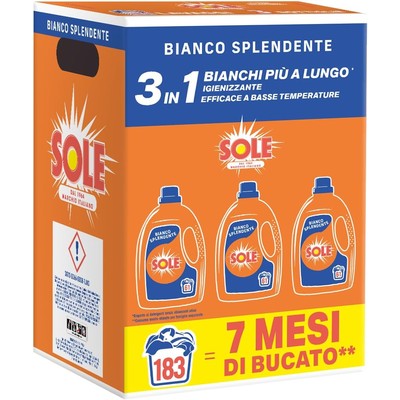 Sole Lavatrice Bianco splendente 洗衣液 183 次/颗