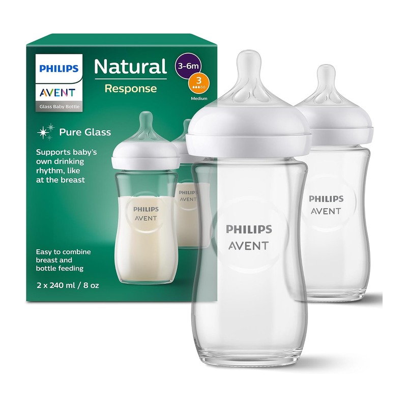 Philips Avent 新安怡 Natural Response 玻璃奶瓶 240ml×2 SCY933/02