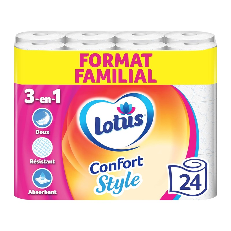 Lotus Confort Style 三合一卫生纸 24 卷家庭装