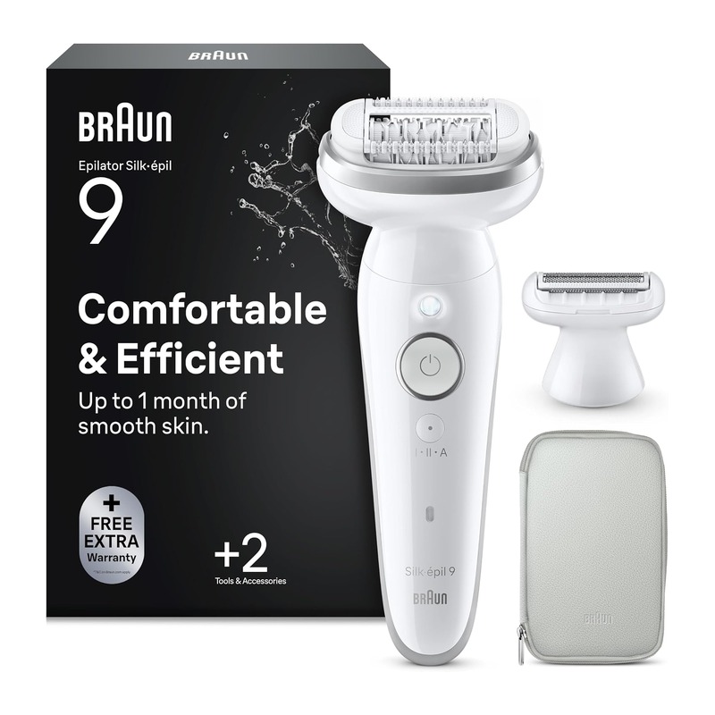 Braun 博朗 Silk-épil 9 9-041 女士干湿两用电动脱毛仪(银色)