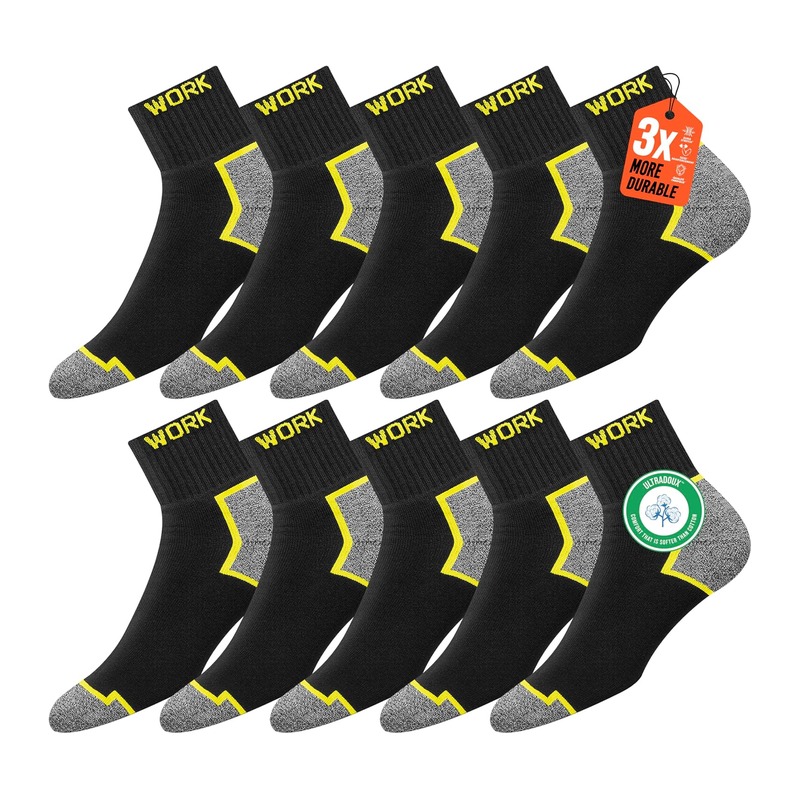 SOXCO 男士加厚运动工作袜 10双装 黑色