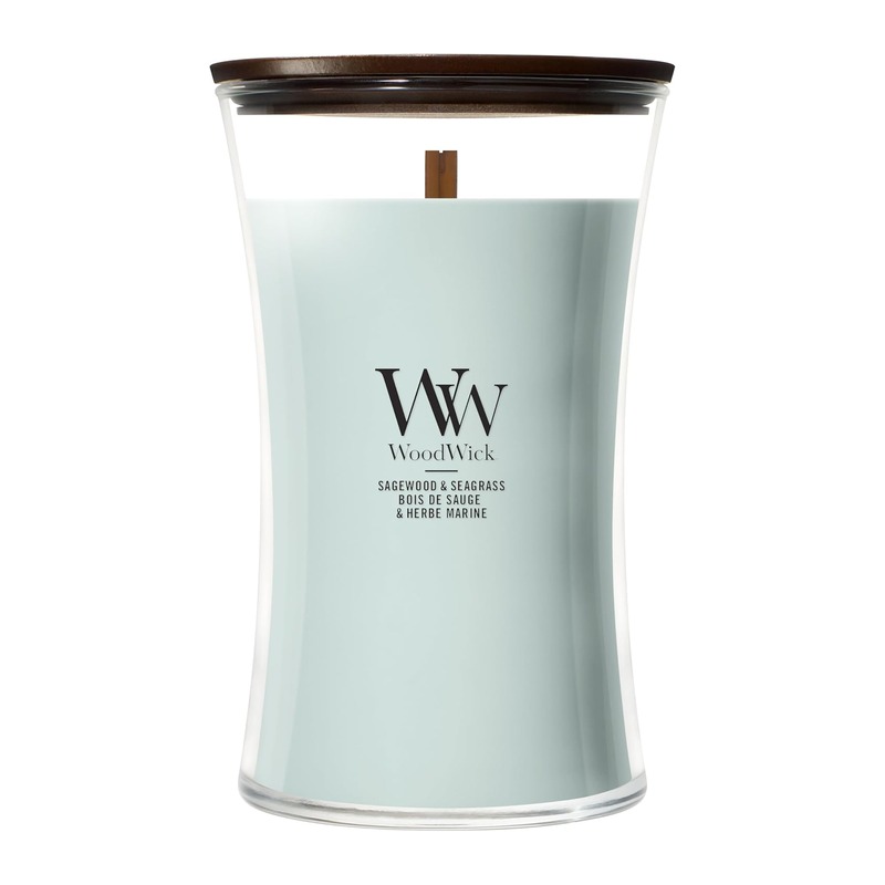 WoodWick 大号沙漏香薰蜡烛 鼠尾草与海草香