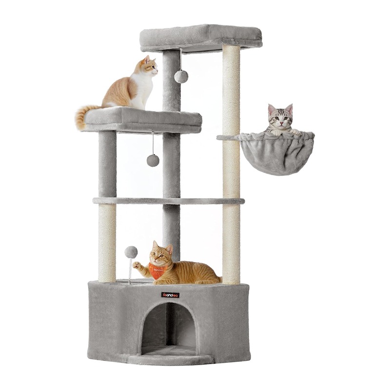 Feandrea 猫爬架 48.5×48.5×141cm 带猫窝和吊床