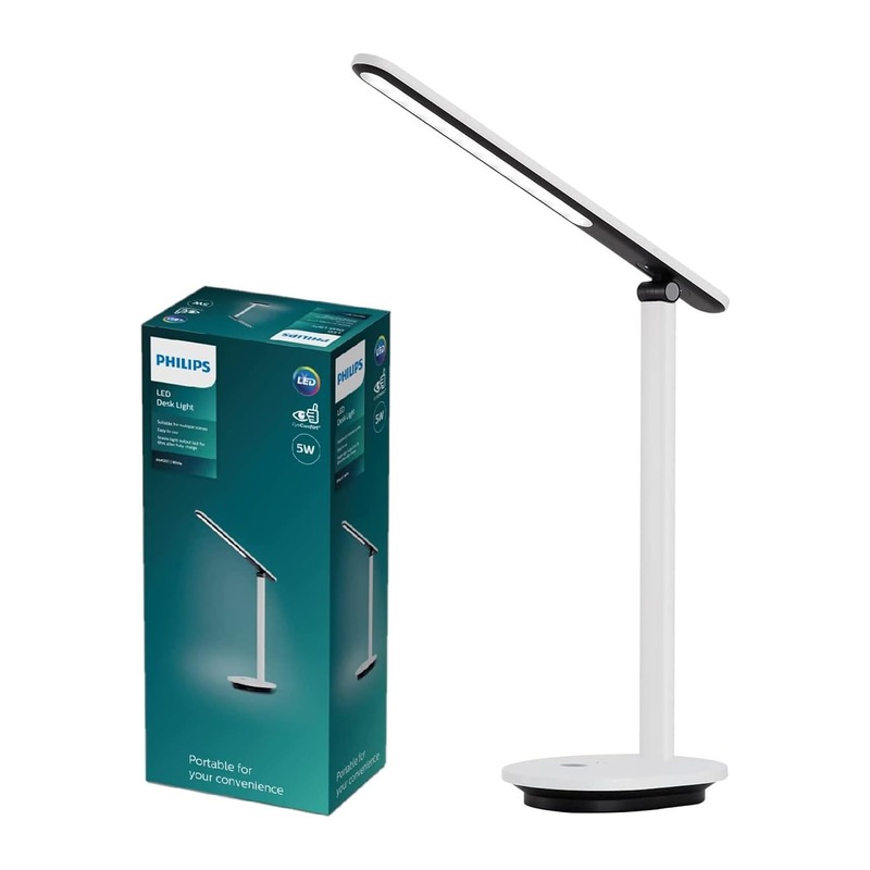 Philips 飞利浦 LED 台灯 2700-5000K 冷暖可调 5W USB充电 白色