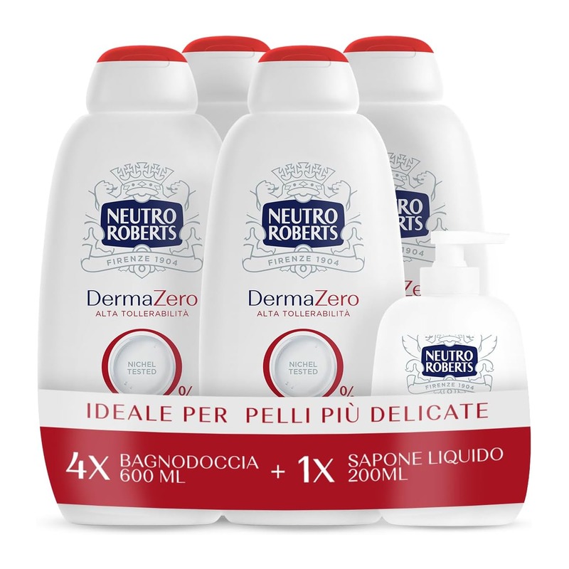 Neutro Roberts 低敏无香沐浴露 600ml×4瓶 + 保湿洗手液 200ml